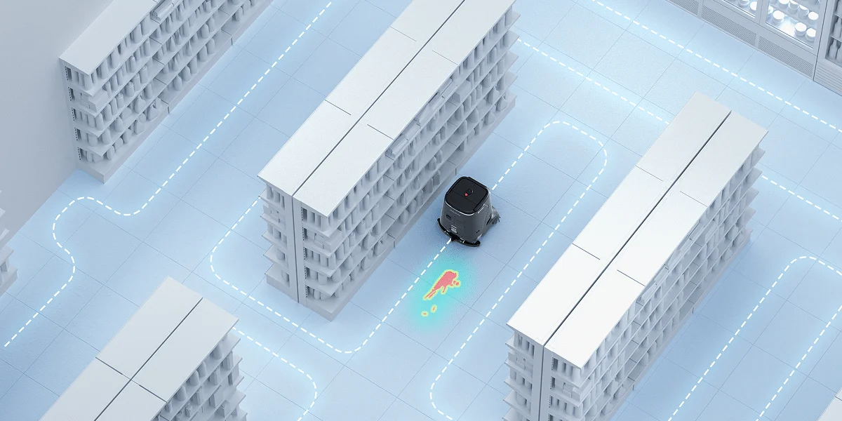 PUDU CC1 Pro — operating in a commercial environment